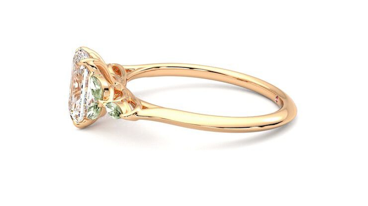 Taylor & Hart Tamora Emerald Engagement Ring 360 degree image 21