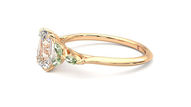 Taylor & Hart Tamora Emerald Engagement Ring 360 degree image 22