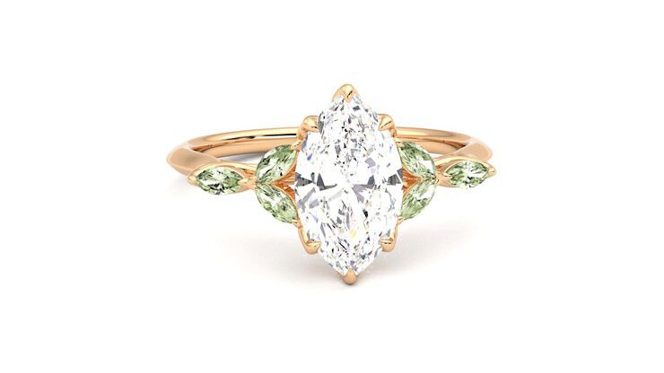 Taylor & Hart Tamora Marquise Engagement Ring 360 degree image 2