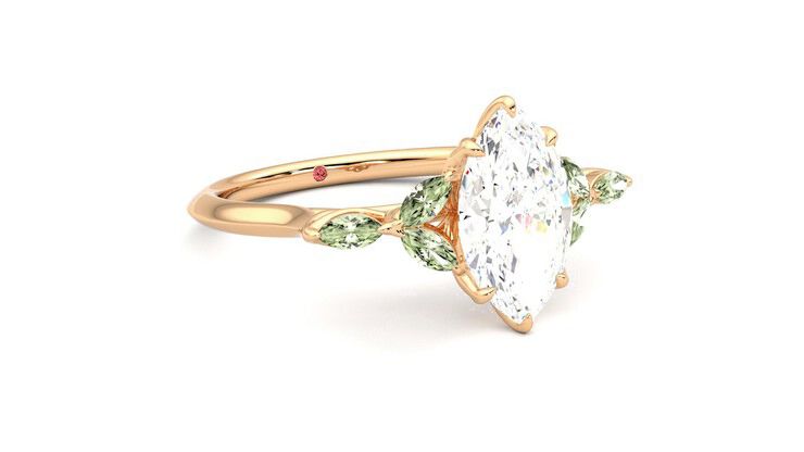 Taylor & Hart Tamora Marquise Engagement Ring 360 degree image 5