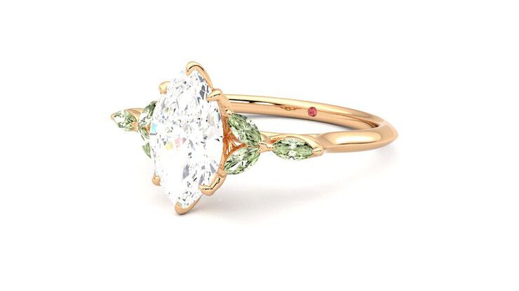Taylor & Hart Tamora Marquise Engagement Ring 360 degree image 25
