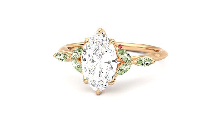 Taylor & Hart Tamora Marquise Engagement Ring 360 degree image 27
