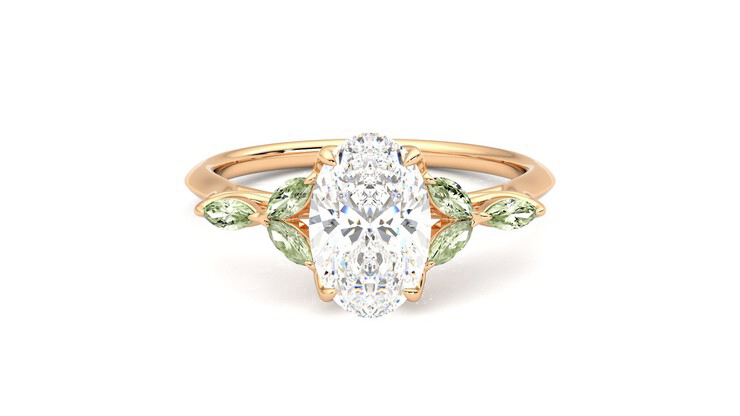 Taylor & Hart Tamora Oval Engagement Ring 360 degree image 0