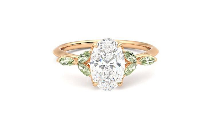 Taylor & Hart Tamora Oval Engagement Ring 360 degree image 1