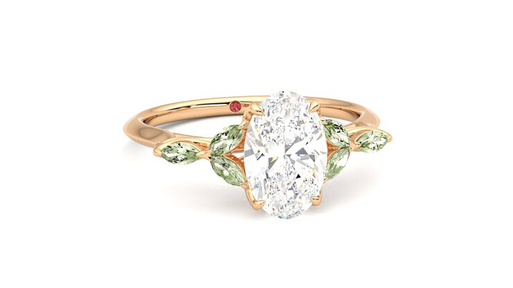 Taylor & Hart Tamora Oval Engagement Ring 360 degree image 3