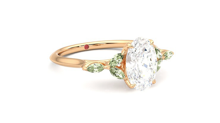 Taylor & Hart Tamora Oval Engagement Ring 360 degree image 5