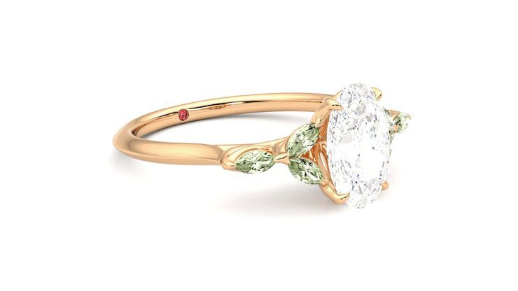 Taylor & Hart Tamora Oval Engagement Ring 360 degree image 6