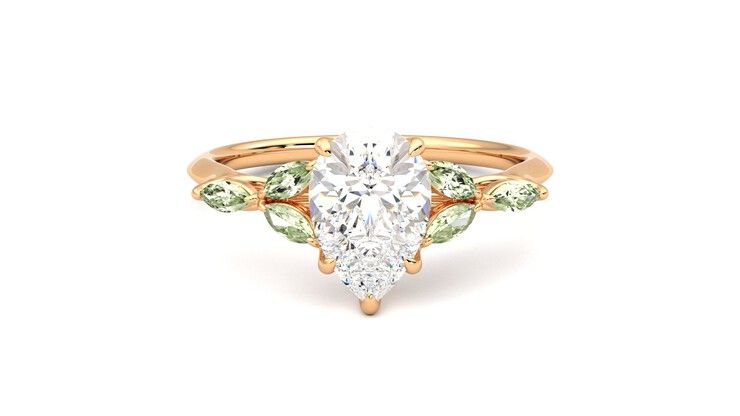 Taylor & Hart Tamora Pear Engagement Ring 360 degree image 0
