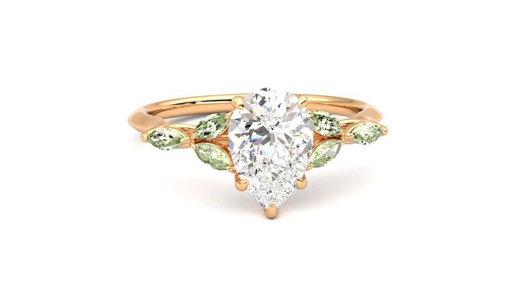 Taylor & Hart Tamora Pear Engagement Ring 360 degree image 2