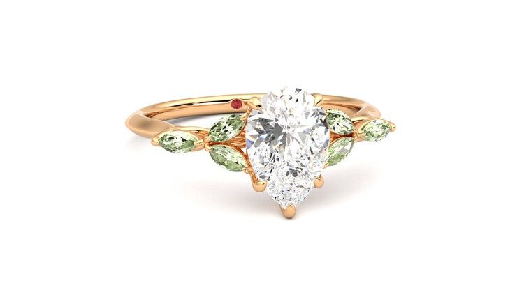 Taylor & Hart Tamora Pear Engagement Ring 360 degree image 3