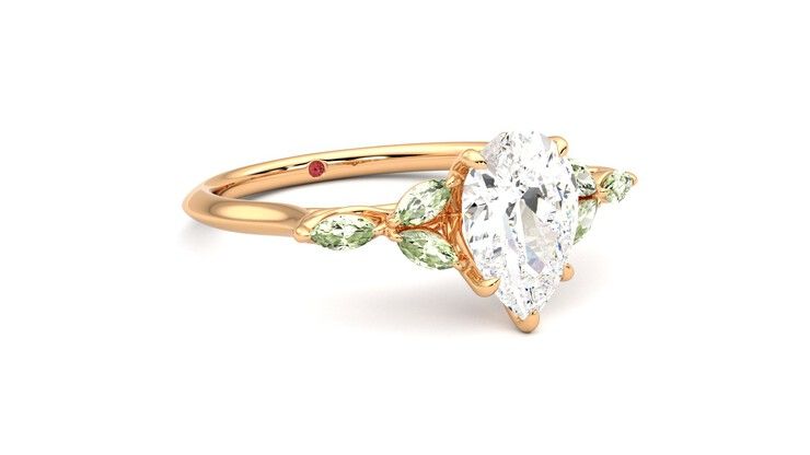 Taylor & Hart Tamora Pear Engagement Ring 360 degree image 5