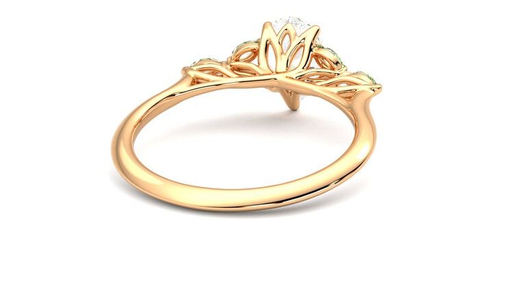 Taylor & Hart Tamora Pear Engagement Ring 360 degree image 14