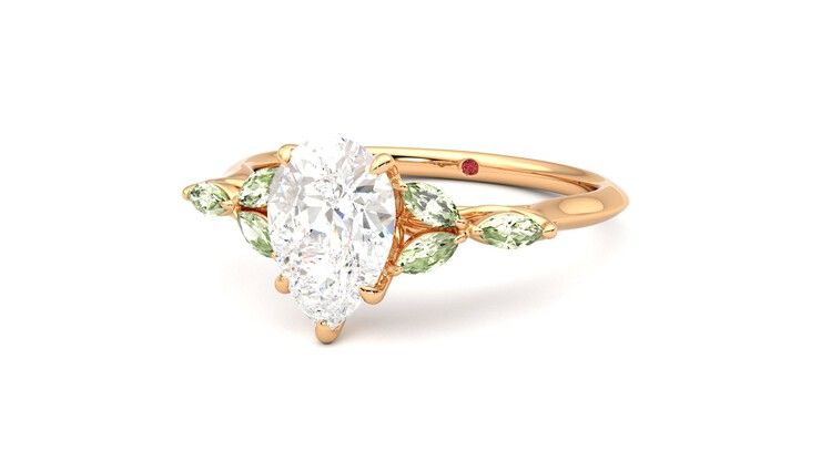 Taylor & Hart Tamora Pear Engagement Ring 360 degree image 26