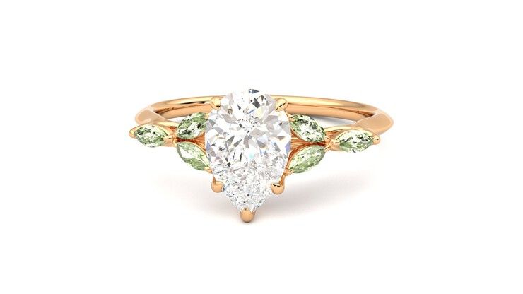Taylor & Hart Tamora Pear Engagement Ring 360 degree image 28