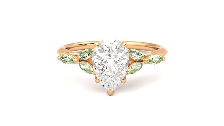 Taylor & Hart Tamora Pear Engagement Ring 360 degree image 29