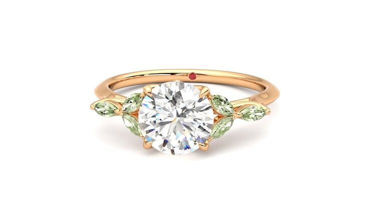 Taylor & Hart Tamora Round Engagement Ring 360 degree image 28