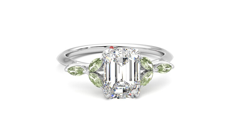 Taylor & Hart Tamora Emerald Engagement Ring 360 degree image 2