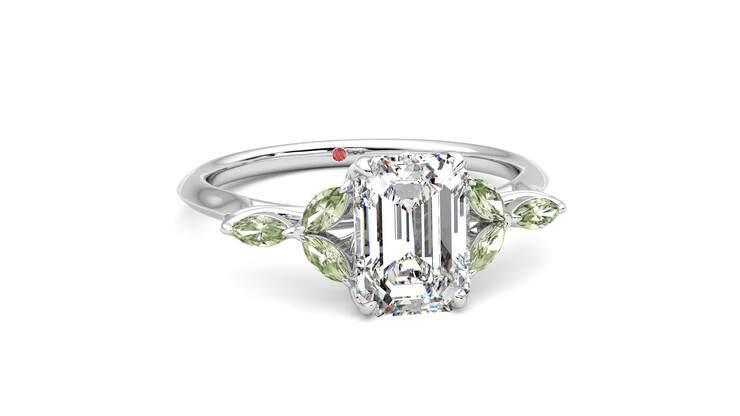 Taylor & Hart Tamora Emerald Engagement Ring 360 degree image 3
