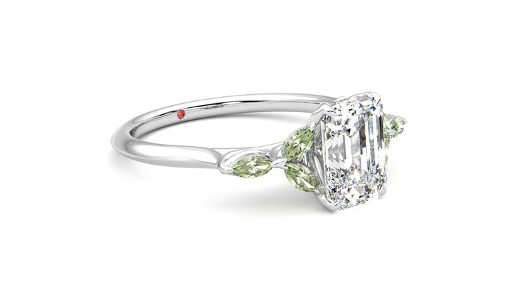 Taylor & Hart Tamora Emerald Engagement Ring 360 degree image 6
