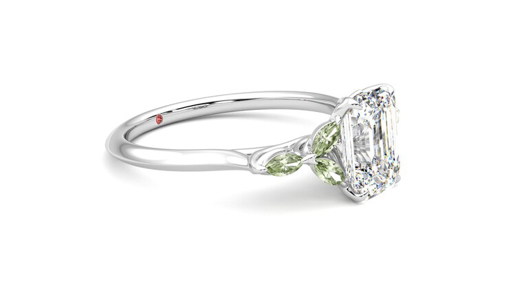 Taylor & Hart Tamora Emerald Engagement Ring 360 degree image 7