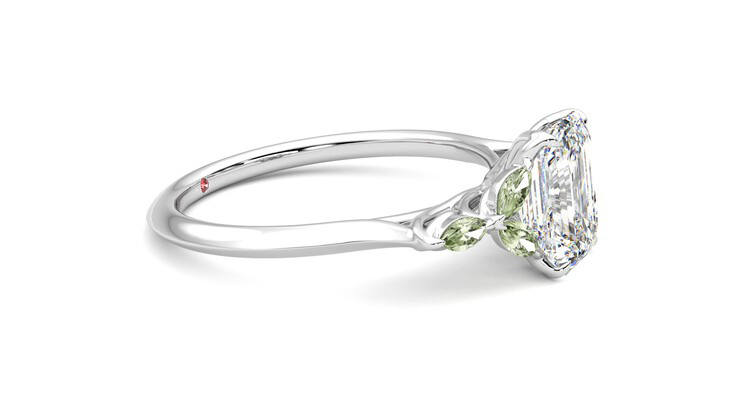 Taylor & Hart Tamora Emerald Engagement Ring 360 degree image 8