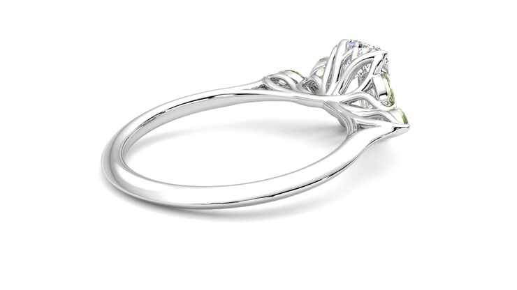 Taylor & Hart Tamora Emerald Engagement Ring 360 degree image 12