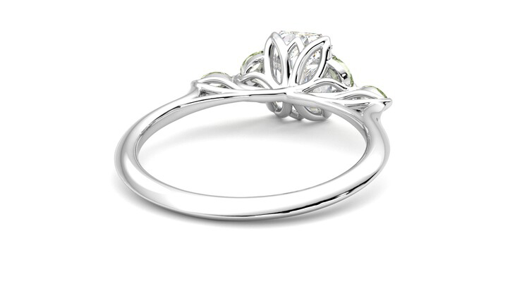 Taylor & Hart Tamora Emerald Engagement Ring 360 degree image 14
