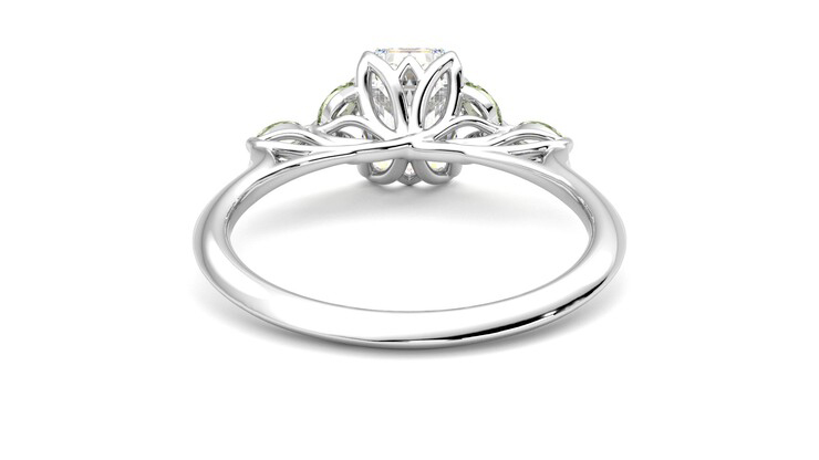 Taylor & Hart Tamora Emerald Engagement Ring 360 degree image 15