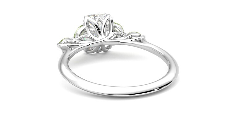 Taylor & Hart Tamora Emerald Engagement Ring 360 degree image 16