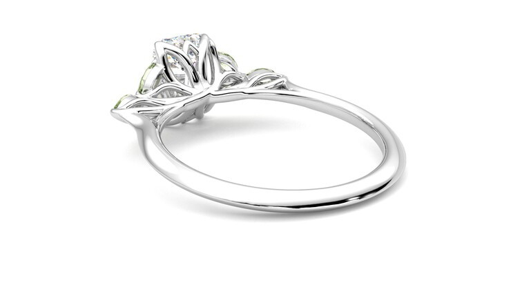 Taylor & Hart Tamora Emerald Engagement Ring 360 degree image 17