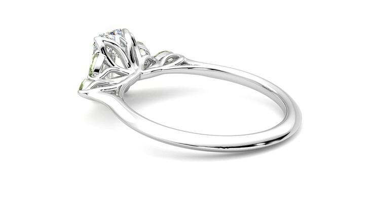 Taylor & Hart Tamora Emerald Engagement Ring 360 degree image 18