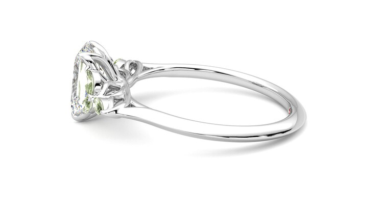 Taylor & Hart Tamora Emerald Engagement Ring 360 degree image 20