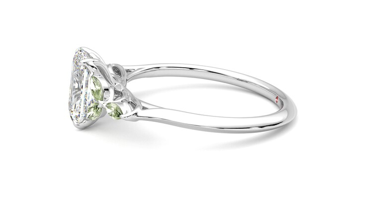 Taylor & Hart Tamora Emerald Engagement Ring 360 degree image 21