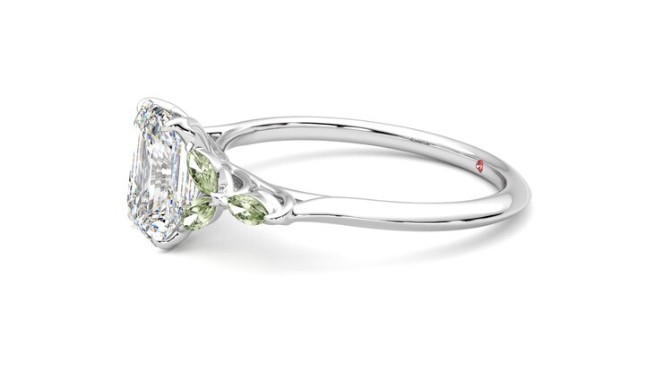Taylor & Hart Tamora Emerald Engagement Ring 360 degree image 22