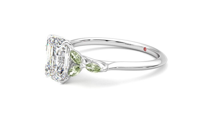 Taylor & Hart Tamora Emerald Engagement Ring 360 degree image 23