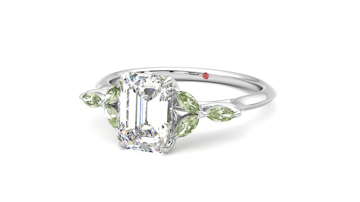 Taylor & Hart Tamora Emerald Engagement Ring 360 degree image 26