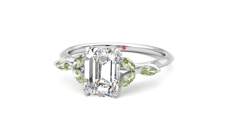 Taylor & Hart Tamora Emerald Engagement Ring 360 degree image 27