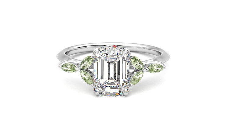 Taylor & Hart Tamora Emerald Engagement Ring 360 degree image 29