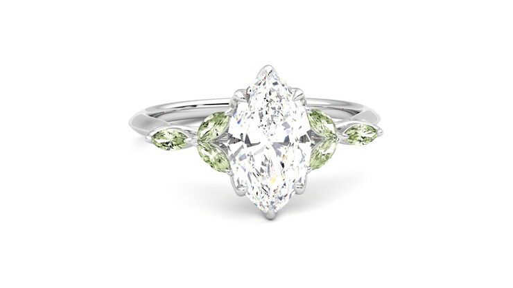Taylor & Hart Tamora Marquise Engagement Ring 360 degree image 2
