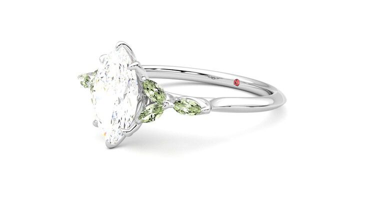 Taylor & Hart Tamora Marquise Engagement Ring 360 degree image 24