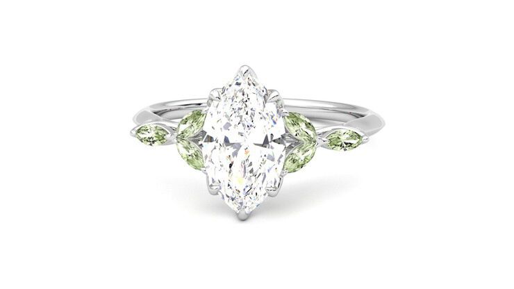 Taylor & Hart Tamora Marquise Engagement Ring 360 degree image 28