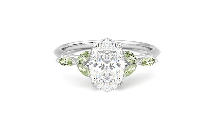 Taylor & Hart Tamora Oval Engagement Ring 360 degree image 0