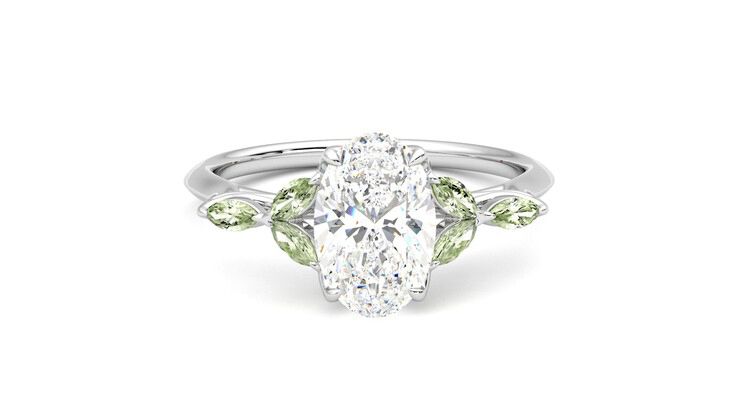 Taylor & Hart Tamora Oval Engagement Ring 360 degree image 1