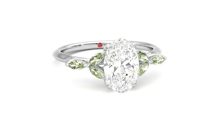 Taylor & Hart Tamora Oval Engagement Ring 360 degree image 3