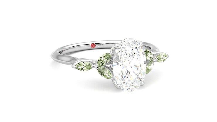 Taylor & Hart Tamora Oval Engagement Ring 360 degree image 4
