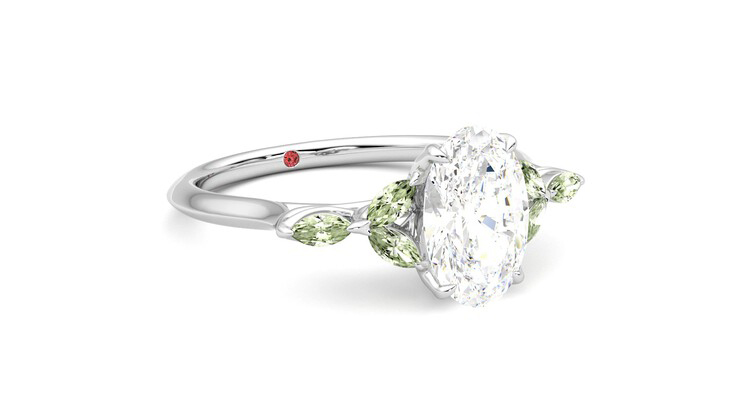Taylor & Hart Tamora Oval Engagement Ring 360 degree image 5