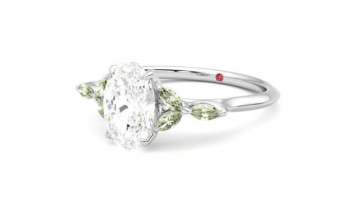 Taylor & Hart Tamora Oval Engagement Ring 360 degree image 25