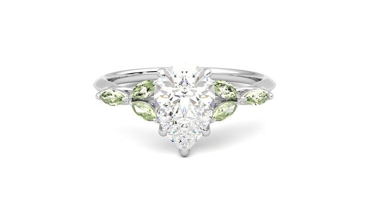 Taylor & Hart Tamora Pear Engagement Ring 360 degree image 0