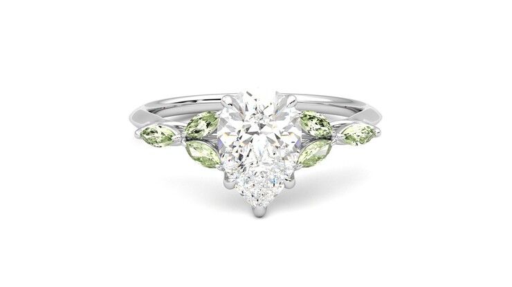 Taylor & Hart Tamora Pear Engagement Ring 360 degree image 1