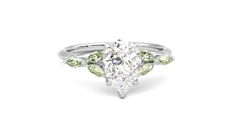 Taylor & Hart Tamora Pear Engagement Ring 360 degree image 2